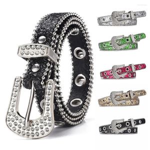 Riemen Pailletten Uitgehold Luchtgat Tailleriem Metalen pingesp PU-leer Strass Jeans met studs Decoratie Tailleband DIY