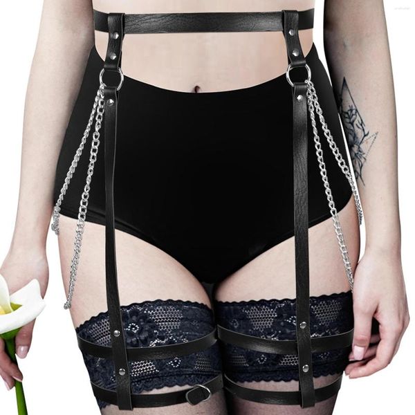 Ceintures Sexy Lingerie cuir harnais cuisse jarretière femmes sous-vêtements épée ceinture Punk jambe gothique bas de corps Bondage