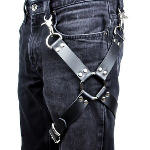 Riemen Sexy Mannen Goth Pastel Pu Lederen Jarretellegordel Taille Bandjes Harnas Bondage Been Bretels Voor Jeans Broek Accessories209w