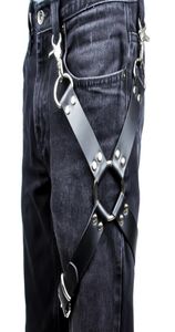 Ceintures sexy hommes goth pastel pu cuir jarreter ceinture de ceinture de taille vitesses