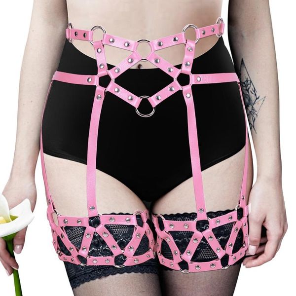 Ceintures Sexy femmes ceinture harnais mode Punk Goth accessoires bas épée pôle danse Rave vêtements ajuster ceinture Lingerie