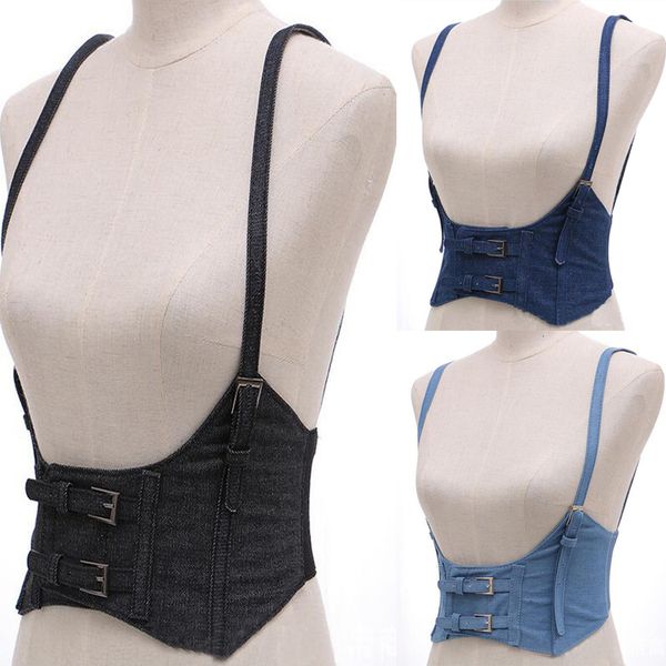 Ceintures Sexy Femmes Push Up Buste Sangle Harnais Corset ceintures Femmes Casual denim Large ceinture Lady Jarretelles accessoires Ceinture Élastique 230715