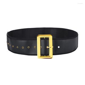 Ceintures Shine Bright Christmas Extra Large Gold Santa Ceinture Rétro All-Match Boucle Carrée Accessoire