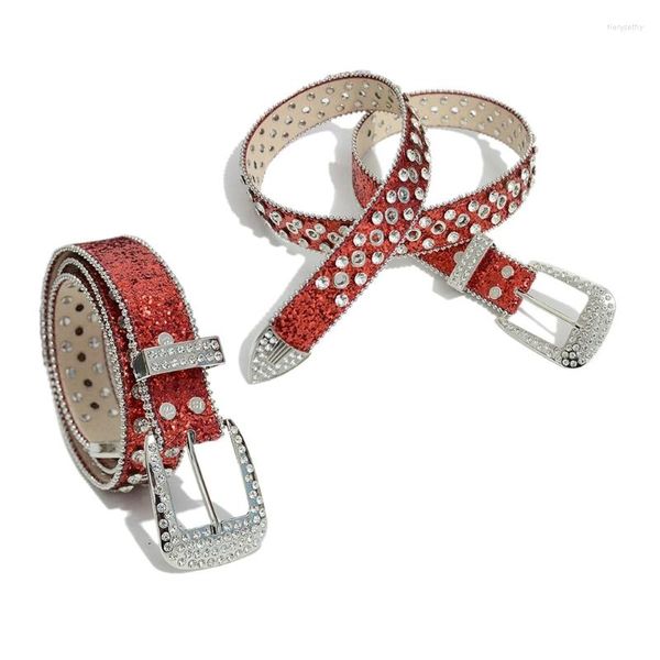 Cinturones Shinning Hebilla Cintura para Jeans Cinturón ajustable Cowboy Cowgirl Adolescentes Falda femenina Cintura R7RF