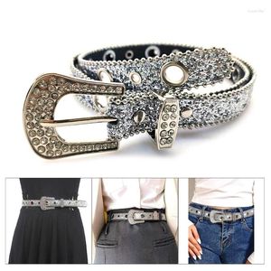 Cinturones con hebilla de diamantes de imitación brillantes para pantalones vaqueros, cinturón ajustable, vaquera, adolescentes, falda femenina, venta al por mayor