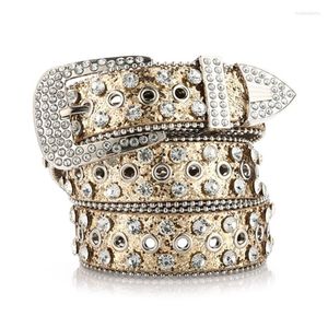 Ceintures brillantes strass taille pour adulte ceinture réglable femmes Cow-boy Cowgirl bretelles femme jean jupe goutte