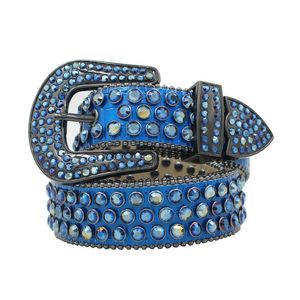 Ceintures Shinning unisexe Blets Western Cowboy clouté luxe mode strass ceinture pour homme cuir femmes Strass