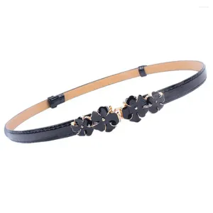 Ceintures simples design femmes ceinture élégante taille féminine en cuir avec décoration de fleur