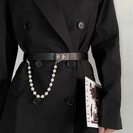 Riemen eenvoudige mode dames parel hanger riem voor met rok taille decoratie trui collo kation veelzijdige pak pantels forb22