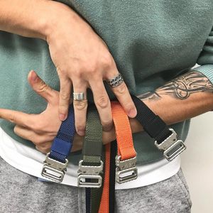 Riemen eenvoudige hulpprogramma -riem Amerikaanse stijl innovatieve metalen buckle taille touwtrend