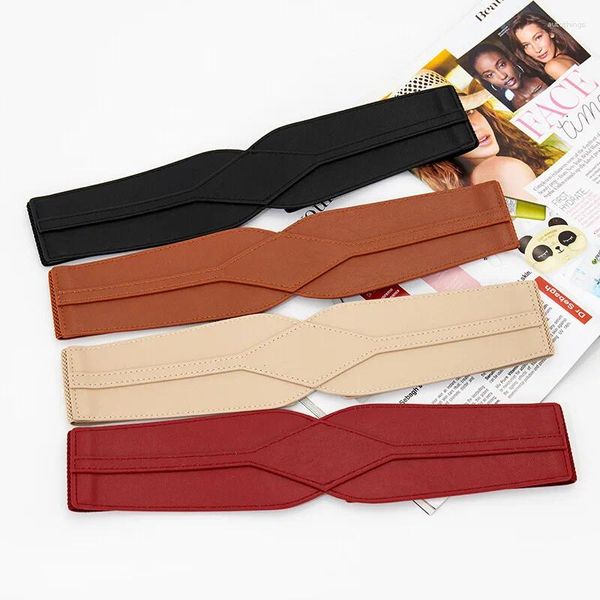 Ceintures SISHION femmes Stretch conception bande élastique ceinture pour robe en cuir PU Large grande taille mode ceinture dames SCM0155