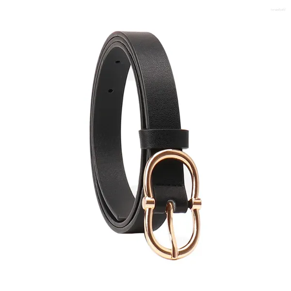 Ceintures solides 1.8cm 103cm femme PU bande dames ceinture femmes mince étroite