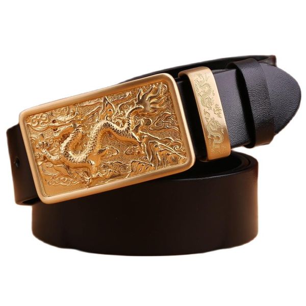 Cinturones Hebilla de latón macizo Lujo de grano completo 100% cuero genuino 2022 Cinturón de diseñador Hombres de alta calidad 3.8 Cm Rojo Negro CoffeeBelts BeltsBelts
