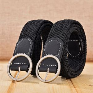 Riemen sport elastische stof klassiek pu lederen gesp tailleband canvas gevlochten stretch riem elastische stretchbelts