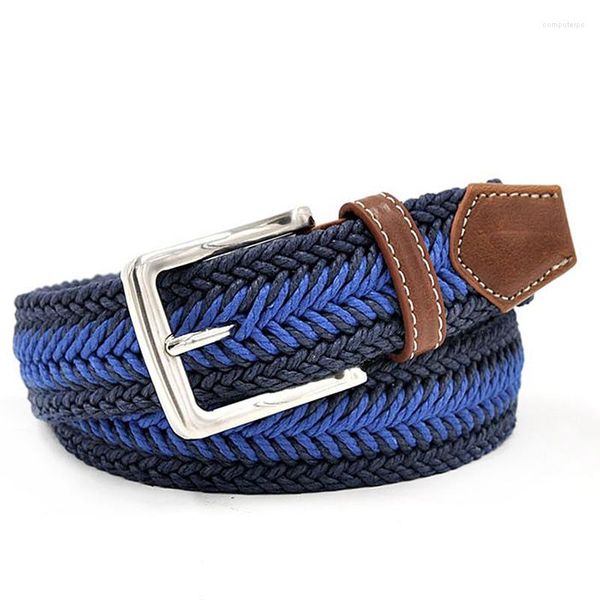 Cinturones Spot Fishbone Woven Belt Hombres Cera Cuerda Paja Mixta Y Mujeres Casual Canvas Luxury Jeans Fish Bone Pattern Alta calidad 130 120