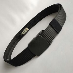 Riemen strap pom plastic gesp nylon canvas portemonnee mannen en vrouwen buiten ritssluiting verborgen veiligheid tacticalbelts emel22