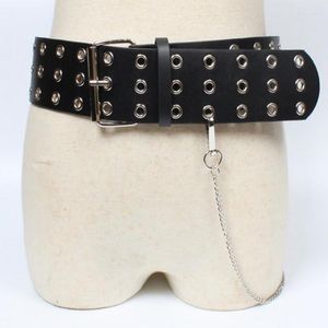 Cinturones Calle Cintura Cadena Cinturón Punk Hip-Hop Moda Mujer Damas Moda Vaquero Acero Pin Hebilla Cintura Jeans
