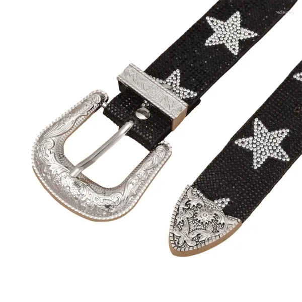 Cinturones Cadena de cintura con tachuelas Estrella gótica Diamante Ceinture sexy Unisex DXAA