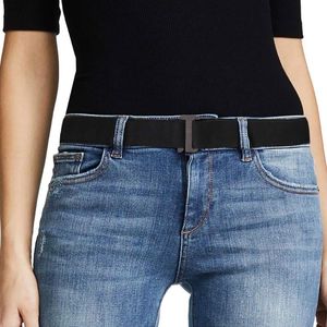Riemenstijlen geen show vrouwen stretch riem onzichtbare elastische webriem met platte gesp voor jeansbroeken jurkentelsbelts