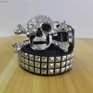 Ceintures Sous-culture Rivet Gothic Tendance de la ceinture coréenne Punk Skull ceinture et femmes Dance Street Dance Beltl240409