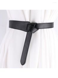 Ceintures Super quatre saisons femmes taille couverture chemise nouée ceinture en polyuréthane mode polyvalente avec jupe fête coréenne Shopping café