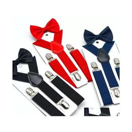 Riemen Suspenders 36 kleur kinderen boog addtie set jongens meisjes braces elastische ysuspenders met tie mode riem of kinderen baby door dhhpb