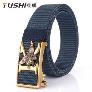 Ceintures Bretelles Ceinture en toile Jeunes étudiants masculins Boucle automatique Pantalon décontracté pour hommes Ceinture tissée pour la tendance des jeunes tactiques en nylon