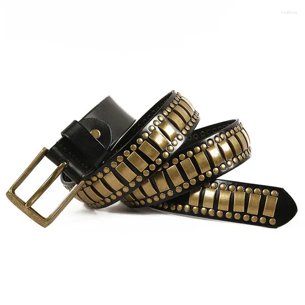 Cinturones (ta-weo) Fashion original unisex hip hop Cinturón de cuero genuino Mujeres Pin de diseño Hebilla de alta calidad de alta calidad