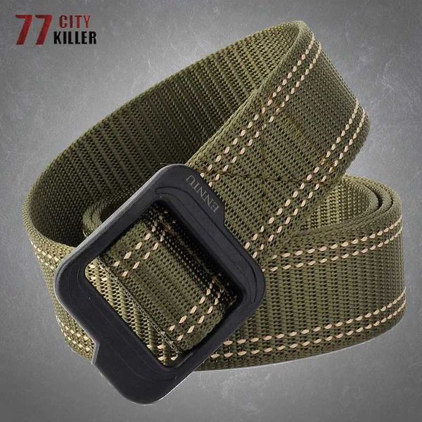 Ceintures Ceinture militaire tactique durable boucle en plastique carrée ceinture en toile décontractée en nylon léger à séchage rapide ceinture militaire hommes Q240401