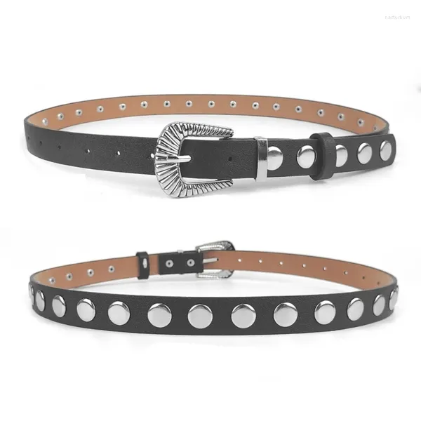 Ceintures Teen Harajuku Style Ceinture de taille pour pantalons dames avec grand rivet