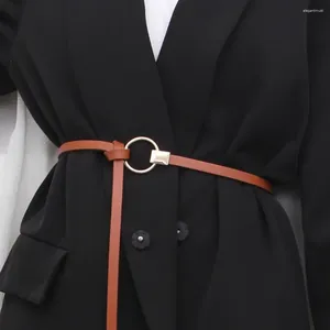 Riemen Dun voor kleding Truien Overjas Dames Geknoopt Decoratief Mode Zwart Koffie Kleur Tailleband PU Tailleriem