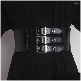 Ceintures trois couches boucles larges de ceinture large ceinture corset sangle élastique mode femelle pour les accessoires de robe de chemise Drop livraison dhwb5