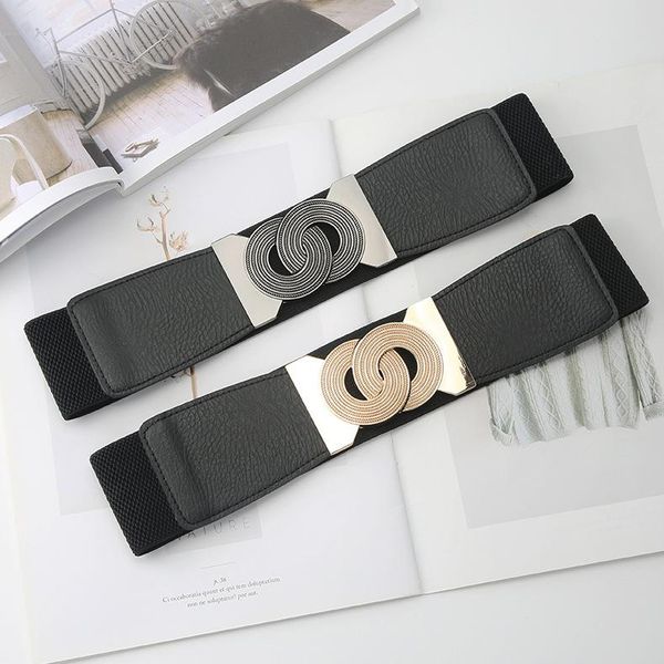 Cinturones Marca Tide Cintura de moda Abrigo decorativo Vestido Cinturón de mujer Traje de recepción en la cintura Cintura elástica Sello Diseñador BlackBelts