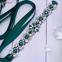 Ceintures TOPQUEEN plusieurs styles ceinture verte avec diamants accessoires de mariage de mariée robes de femmes ceintures de soirée S30 230831