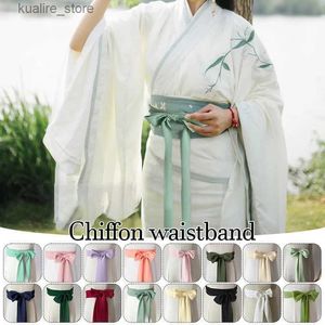 Ceintures Ceinture traditionnelle chinoise Hanfu ceinture 200 cm été en mousseline de soie ceinture Hanfu ceinture robe à lacets longue ruban robe ceinture sangles L240308