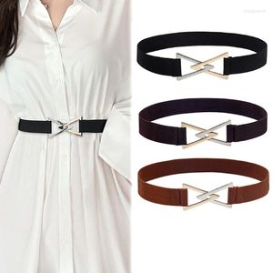 Ceintures Triangle Boucle à double boucle bandes élastiques celles de ceinture pour femmes habiller le pardessus noir brun stressable décoratif