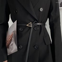 Riemen Driehoek-type Pin Gesp Riem Vrouwelijke Fine Ins Mode Decoratieve Jurken Sub All Matched Sweater Pak Taille Zwart