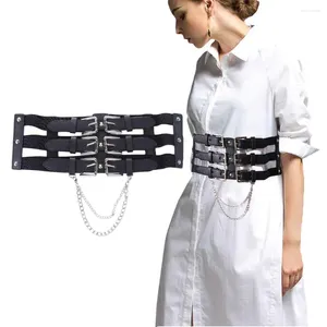 Riemen Underbust Hollow Chain Y2K Harajuku Style Women Taille Belt Slim Bustier Corset Elastic Cummerbunds