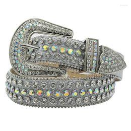 Ceintures unisexe strass pour fille garçon femme homme luxe Designer ceinture en cuir de haute qualité vache couche peau sangle mâle Jens