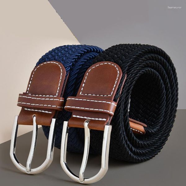 Cinturones unisex tejido cinturón casual alfiler hebilla expandible lienzo estirado trenzado simple elegante libre transpirable hombres para mujeres decoración
