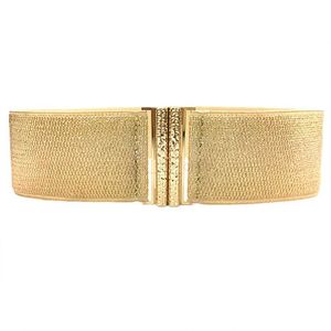 Ceintures de jupe polyvalente ceinture élastique large scellé ceinture or ceinture dorée femme décorative basse veste pull avec ceinture de jupe SCB0319