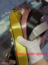 Cinturones Muy satisfechos Cinturones amarillos blancos de 200 cm para hombres y mujeres Cintura de lona Correa unisex ajustable Cinturón largo de moda con juego completo de etiquetas ZIMA