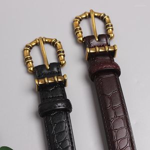 Ceintures Vintage Bamboo Match Metal Pin Boucle de ceinture de taille de ceinture