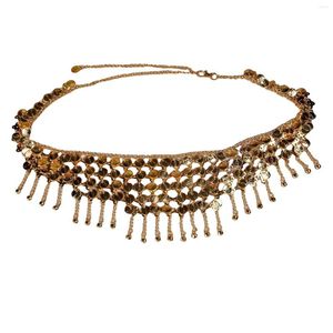 Riemen Vintage Buikdans Riem Kwastje Multi Layer Party Kostuum Verstelbare Metalen Heup Sjaal Boheemse Body Chain Sieraden