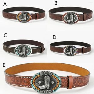 Belts Vintage Boots Buckle European Boemian Embossed Personality Belt