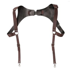 Riemen vintage middeleeuwse renaissance lederen suspender heren schouderharnas riem gotische punk borst spier sexy cosplay kostuums