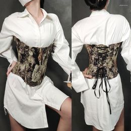 Ceintures vintage imprimé corset gilet push up tops tops bustier top en dentelle sans bretelles dropshipbelts