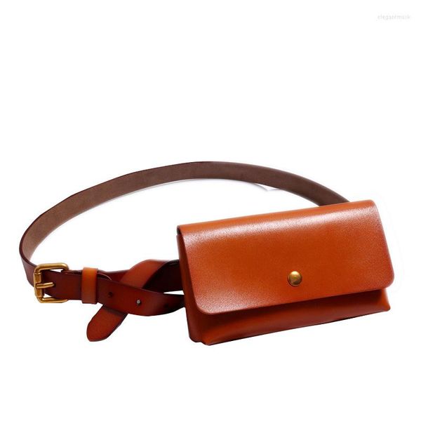 Ceintures Sac de taille en cuir fendu Ceinture pour femme Robe de mode Décorative Téléphone portable Simple Designer décontracté