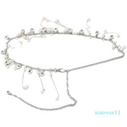 Ceintures chaîne de taille en métal pour fille, accessoires de Style Jk, pompon en perles, ceinture décorative réglable pour robe et pull