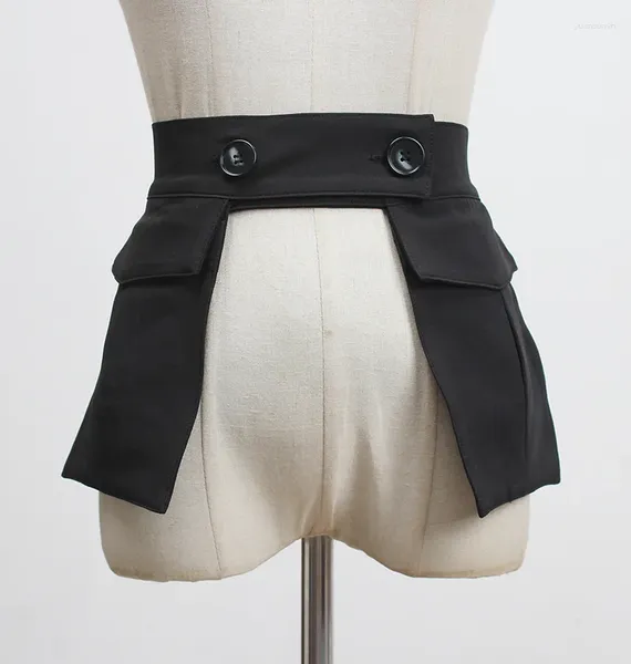 Bails de couverture de ceinture avec jupe à la mode et polyvalent en tissu noir élastique